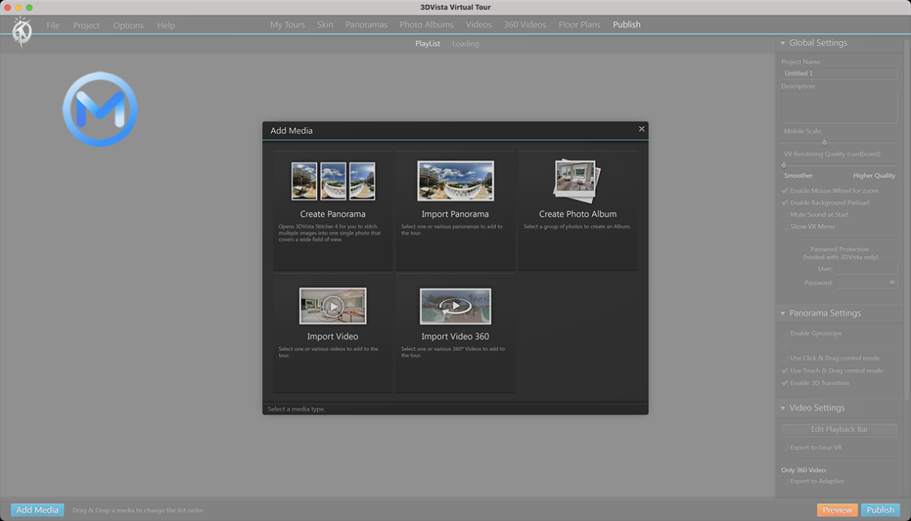 3DVista Virtual Tour Suite for Mac v2018.0.19 360度虚拟旅游场景和视频制作软件永久激活版
