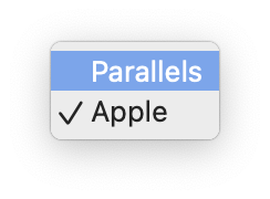 选中Parallels项