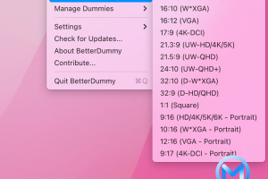 BetterDummy For Mac 1.0.13虚拟显示器软件开启HiDPi分辨率